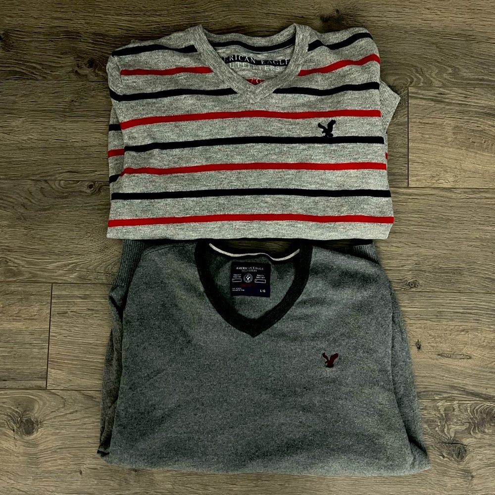 (2) American Eagle V Neck Sweater